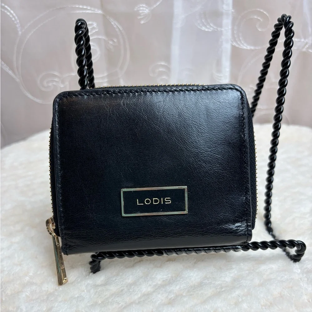 Lodis Black Leather Zip Around RFID Protection Wallet